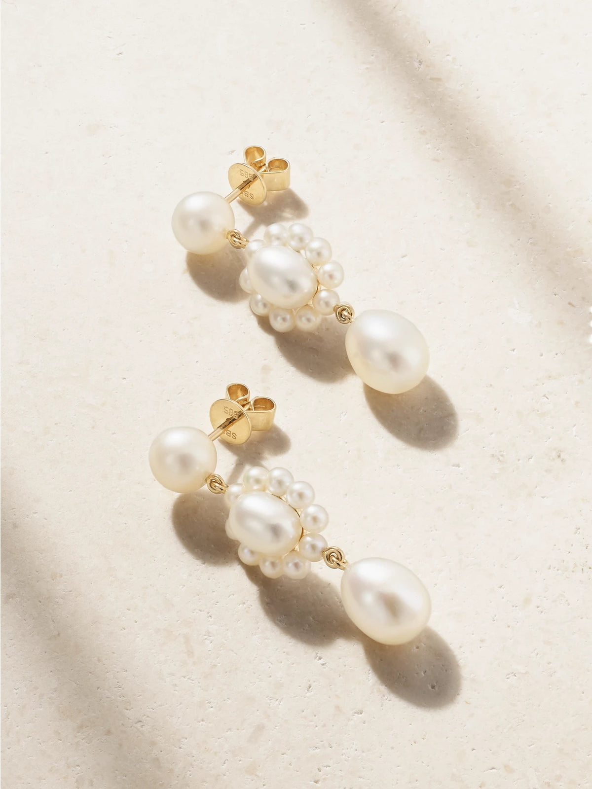 Amis Marguerite 14-karat Recycled Gold Pearl Earrings