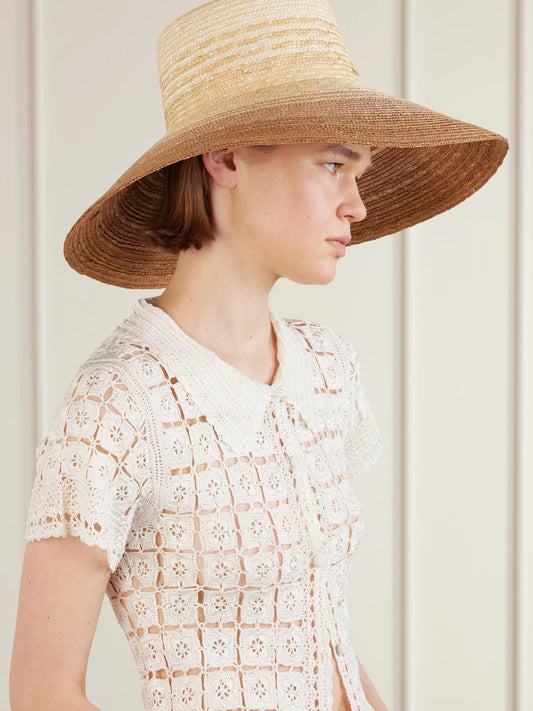 Image of Hats. Product name - Mirabel Straw Sunhat in Beige colour by brand - Eugenia Kim