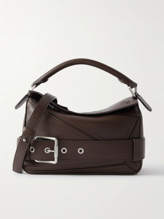 Puzzle Biker Small Belted Leather Tote