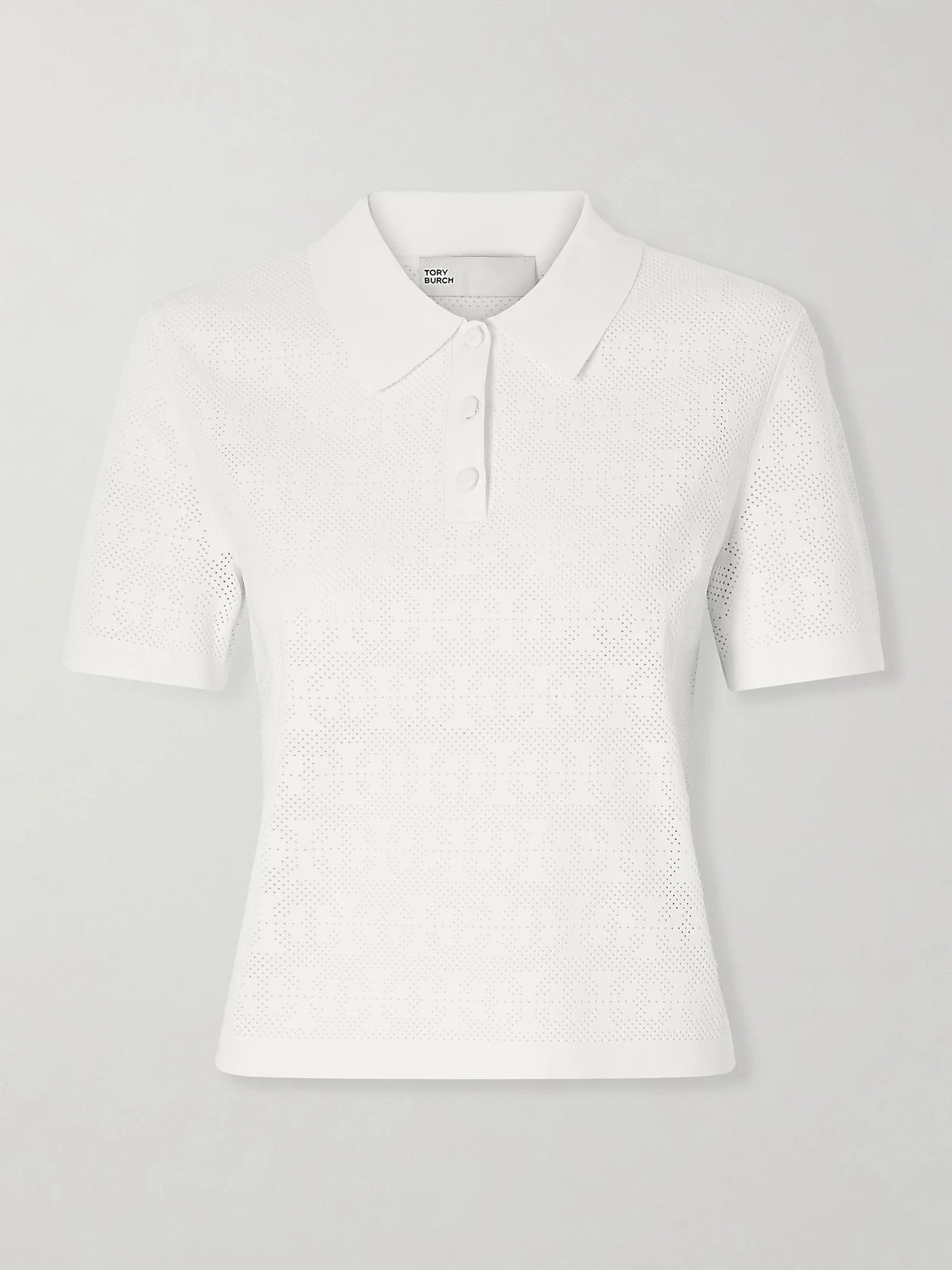 Pointelle-knit Polo Shirt