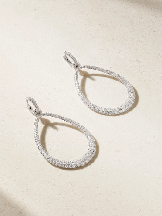 Swing 18-karat White Gold Diamond Hoop Earrings