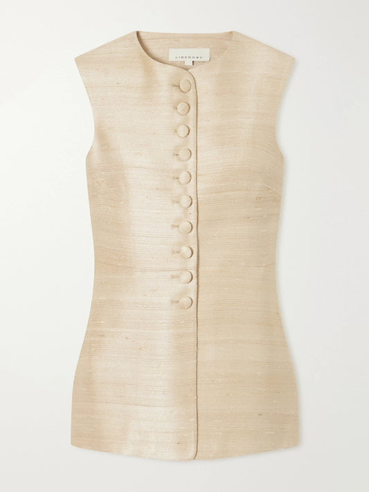 LIBEROWE Vania Silk-blend Dupioni Vest