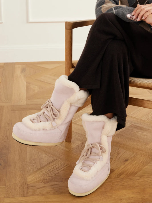 Moon Boot Evx Fairy Shearling-trimmed Suede Ankle Boots