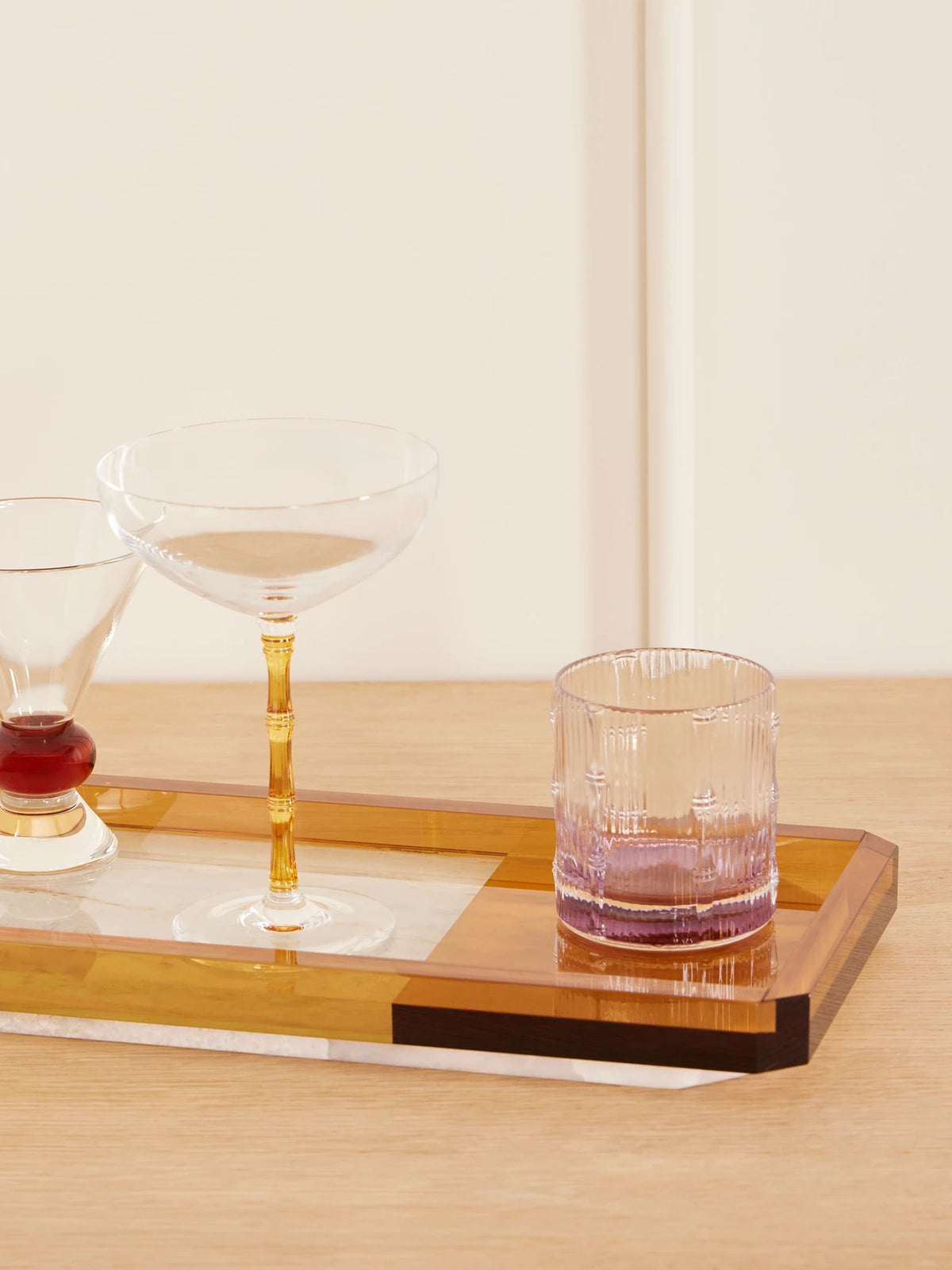 Image of Decor. Product name - Shadow Crystal And Onyx Tray in Brown colour by brand - Reflections Copenhagen