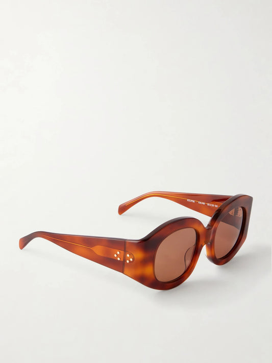Eclipse Round-frame Tortoiseshell Acetate Sunglasses