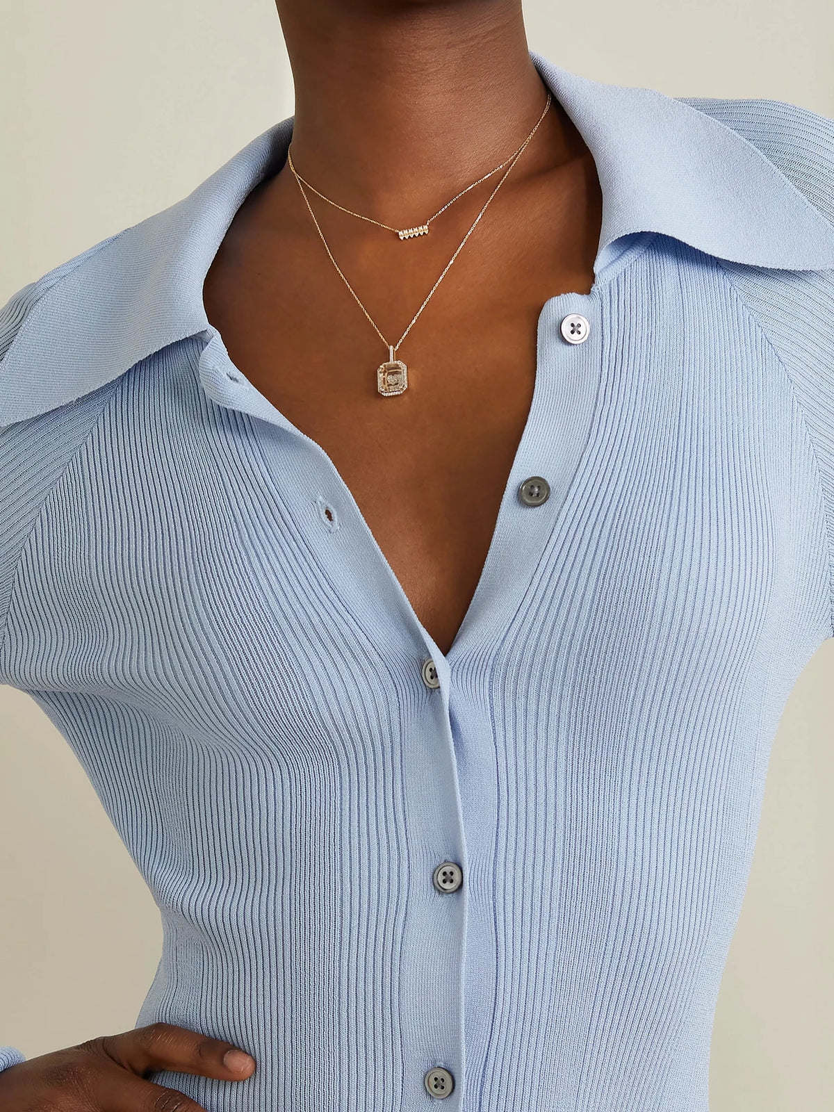 Image of Necklaces. Product name - The Little Things 14-karat Gold, Diamond And Pearl Necklace in Multi colour by brand - Mateo
