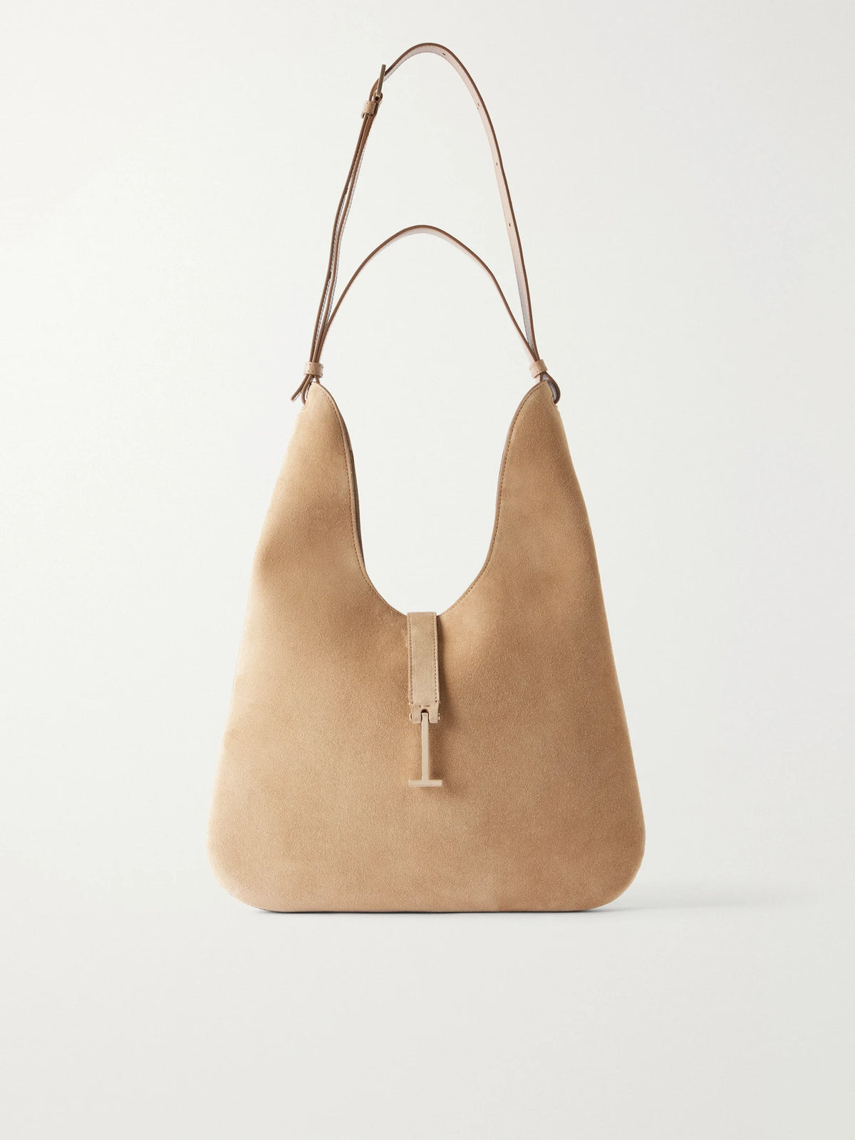 T-embellished Medium Suede Shoulder Bag