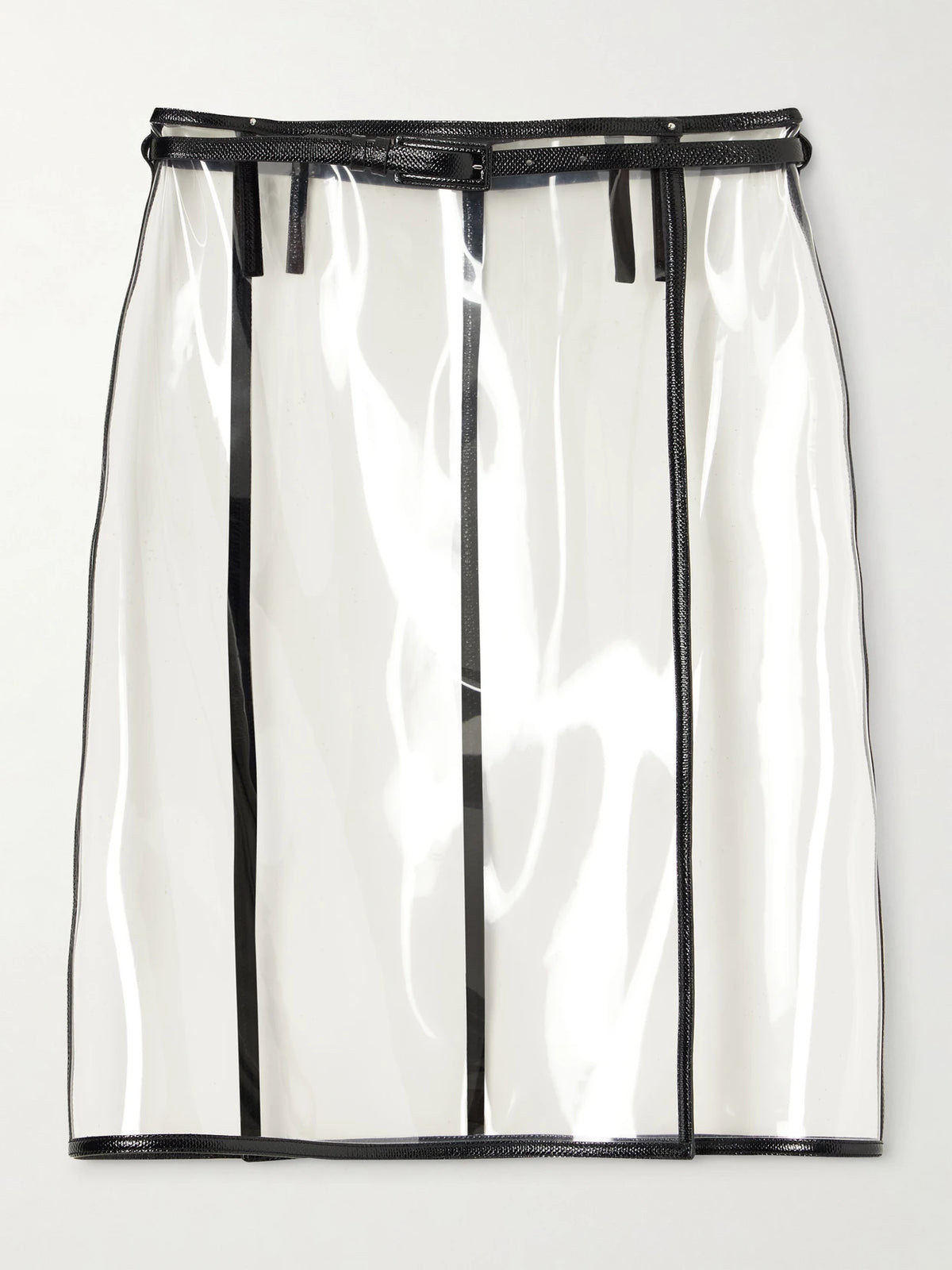 TOM FORD Croc-effect Leather-trimmed Tpu Knee-length Skirt
