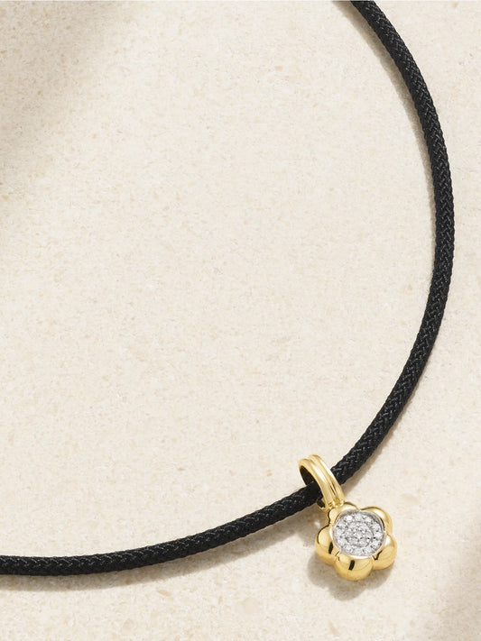 Crosby 10-karat Gold, Cord And Diamond Choker