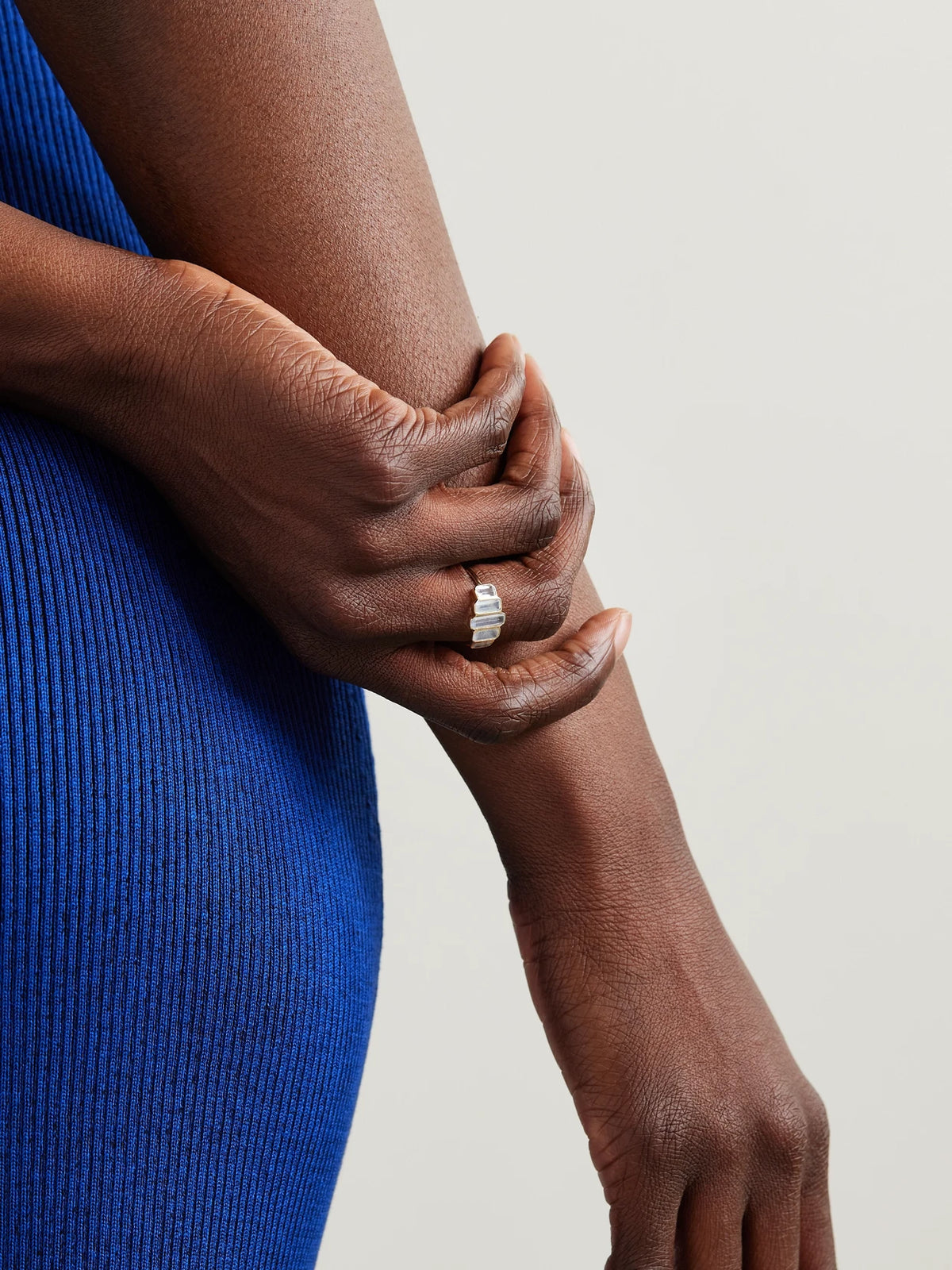 Image of Rings. Product name - Cityscape 14-karat Recycled Gold Aquamarine Ring in Multi colour by brand - Melissa Joy Manning
