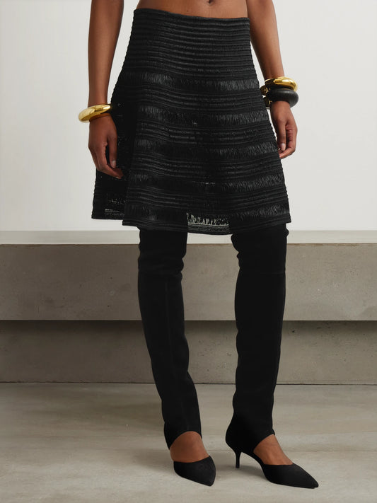 Ribbed-knit Mini Skirt
