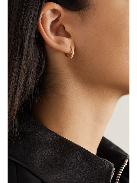 Image of Earrings. Product name - Antifer 18-karat Rose Gold Diamond Single Earring in Multi colour by brand - Repossi