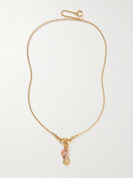 Gold-tone And Enamel Necklace