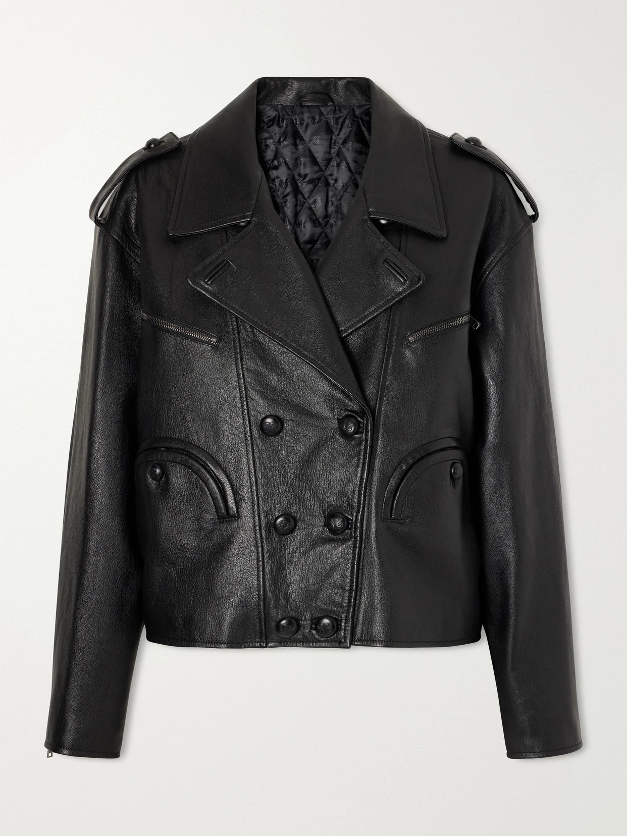 Image of Coats & Jackets. Product name - Mick Leather Jacket in Black colour by brand - BLAZÉ Milano
