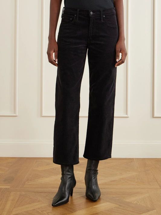 Mother The Newbie Ankle Cotton-blend Corduroy Mid-waist Straight-leg Pants