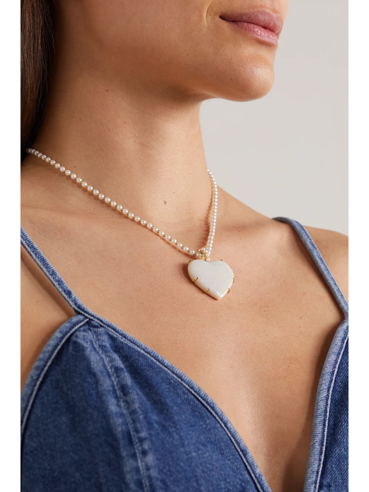 Image of Necklaces. Product name - Love 18-karat Gold, Pearl And Opal Necklace in Multi colour by brand - Irene Neuwirth