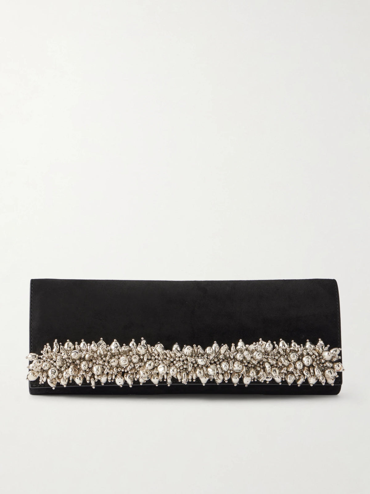 SIMKHAI River East West Bead-embellished Suede Clutch