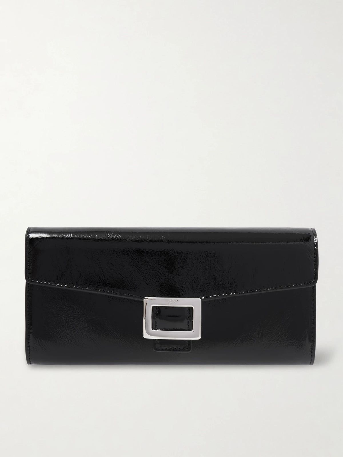 Roger Belle Vivier Buckled Patent-leather Clutch