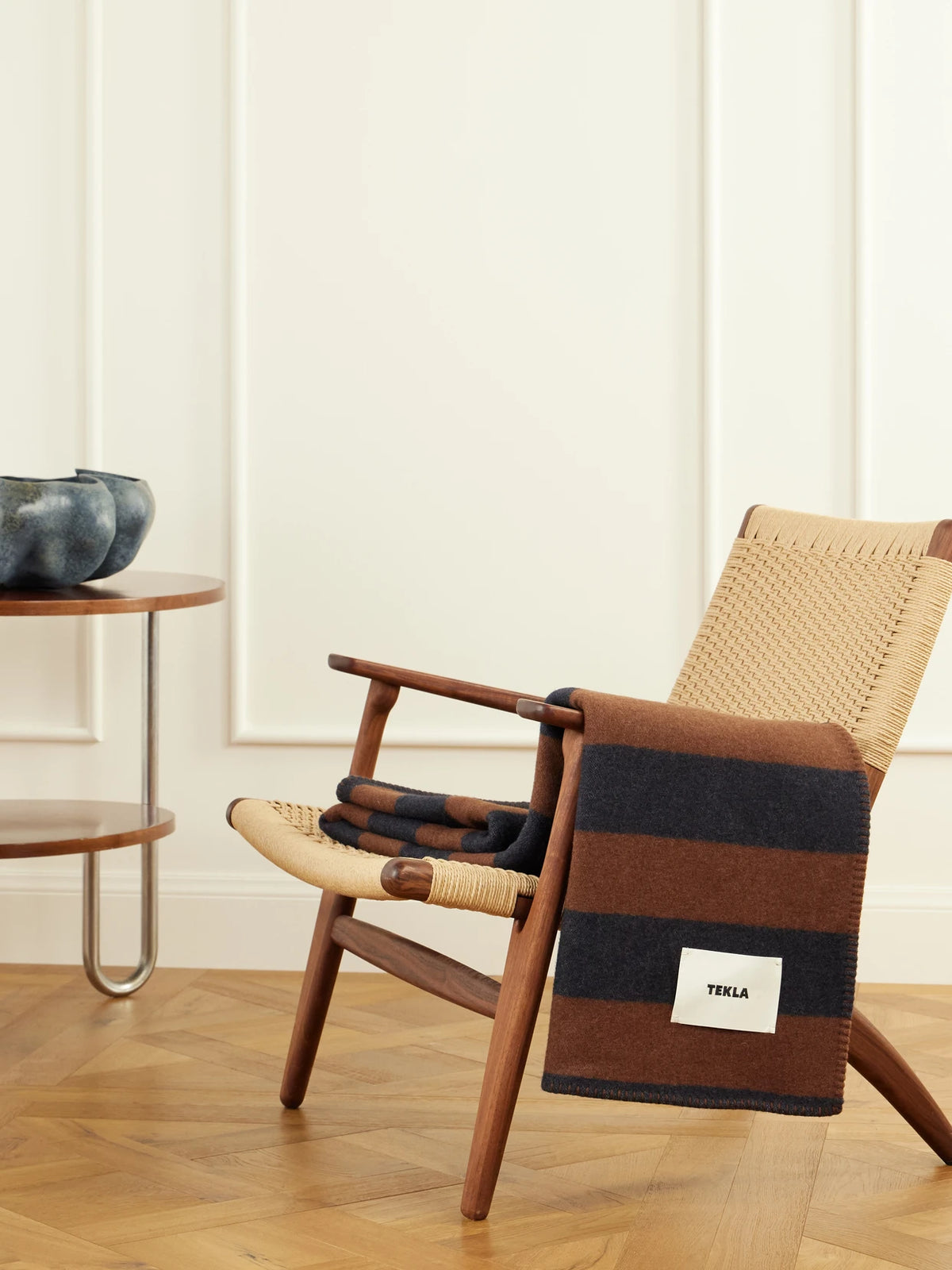 Image of Decor. Product name - Striped Wool Throw in Multi colour by brand - TEKLA
