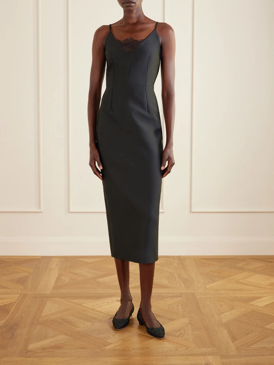 Image of Flats. Product name - + Emilia Wickstead Jacquard Point-toe Flats in Black colour by brand - Manolo Blahnik