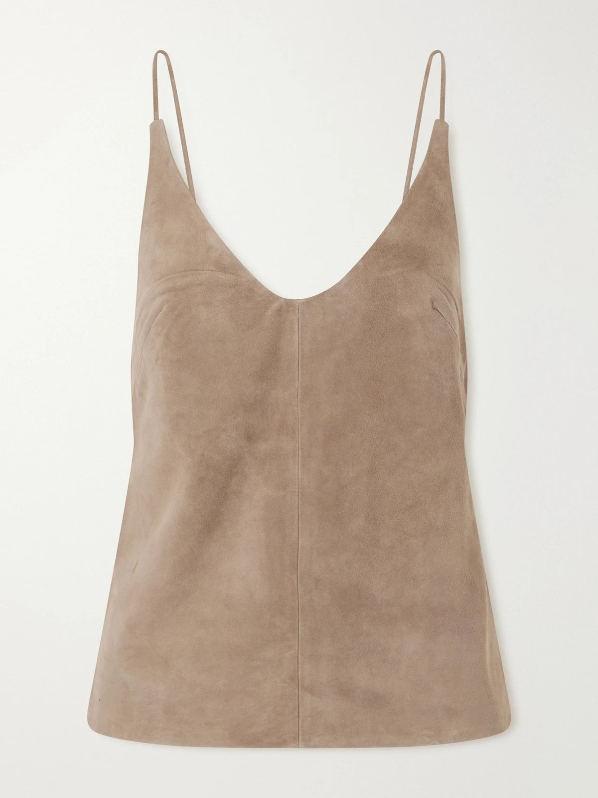 ST. AGNI Tie-detailed Suede Top