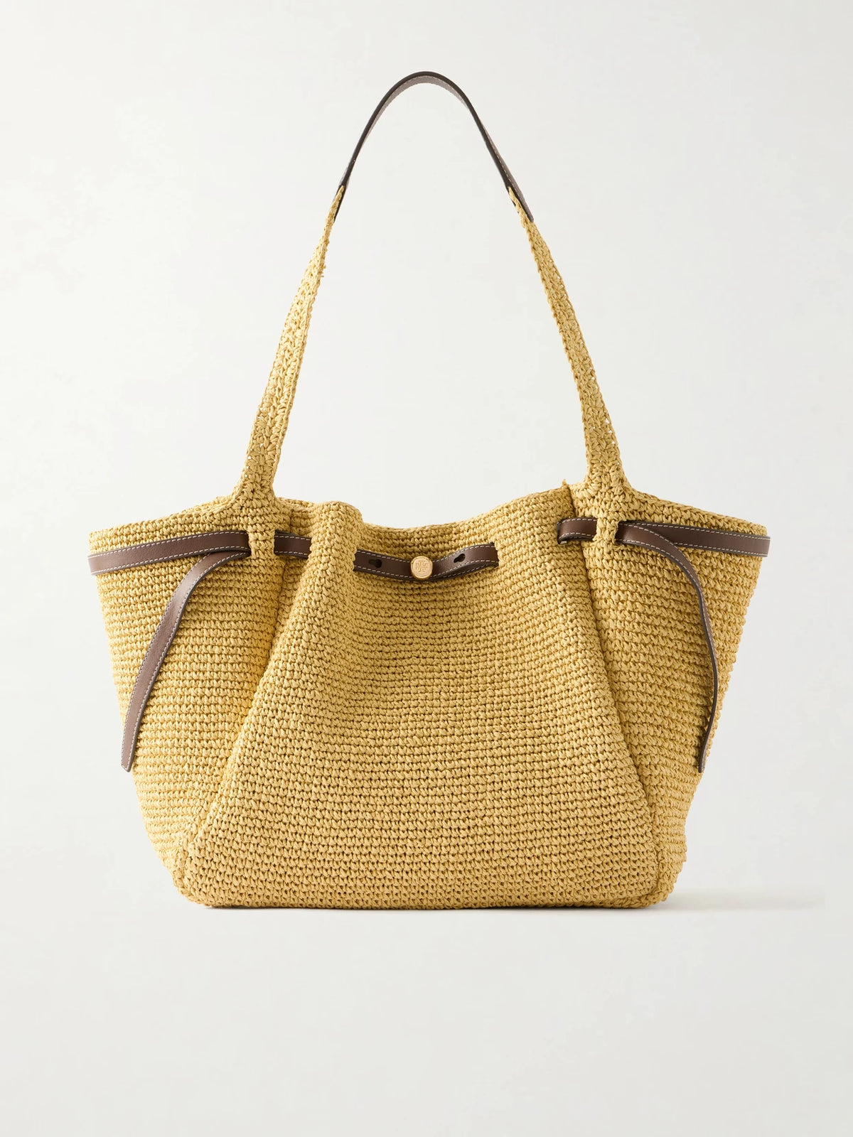 Romy Leather-trimmed Straw Tote