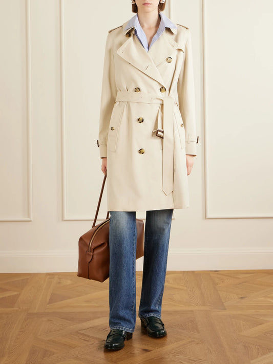 Kensington Double-breasted Belted Cotton-gabardine Trench Coat