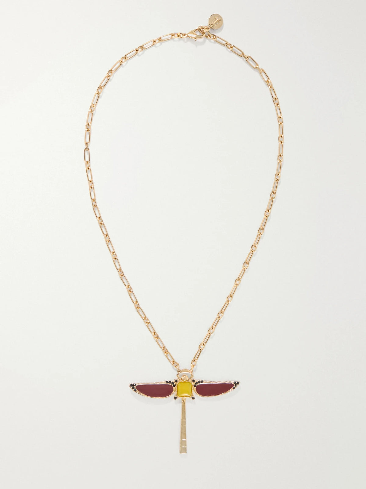 La DoubleJ Dragonfly Gold-plated Agate Necklace