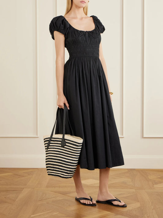 Liffner Striped Leather-trimmed Sisal Shoulder Bag