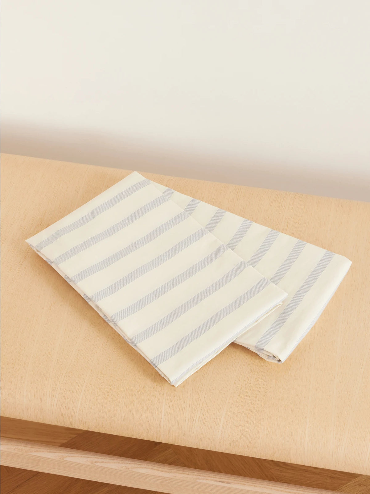 Set Of Two Striped Organic Cotton-percale Pillow Case