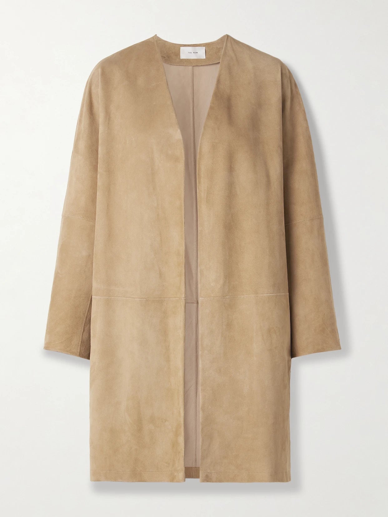 Image of Coats & Jackets. Product name - Alarico Suede Coat in Beige colour by brand - The Row