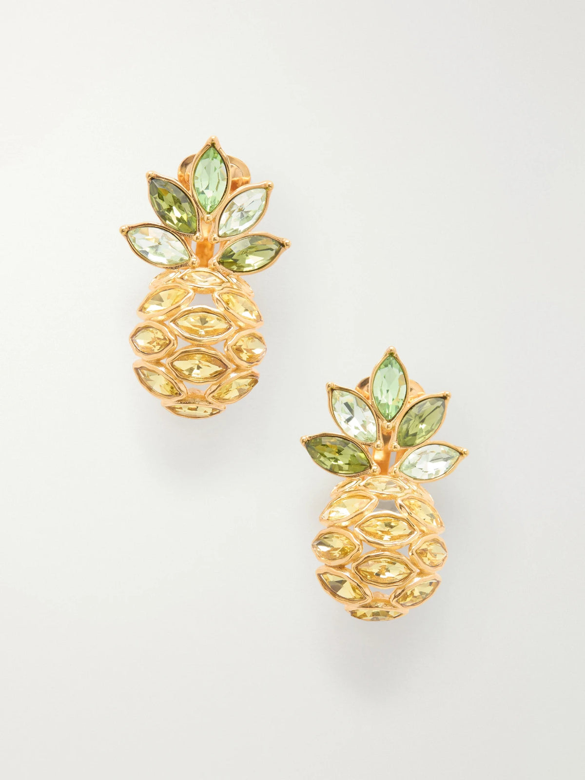 Crystal-embellished Gold-tone Clip Earrings