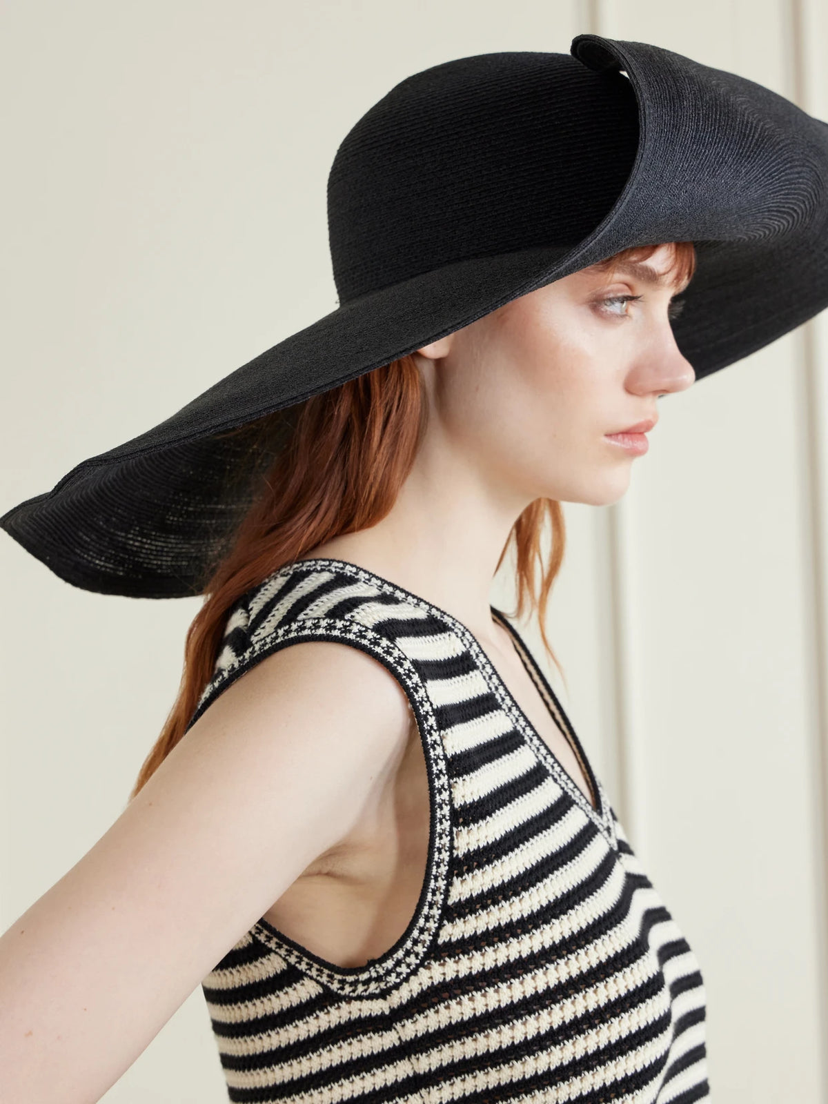 Image of Hats. Product name - Hemp-blend Sunhat in Black colour by brand - Ralph Lauren Collection