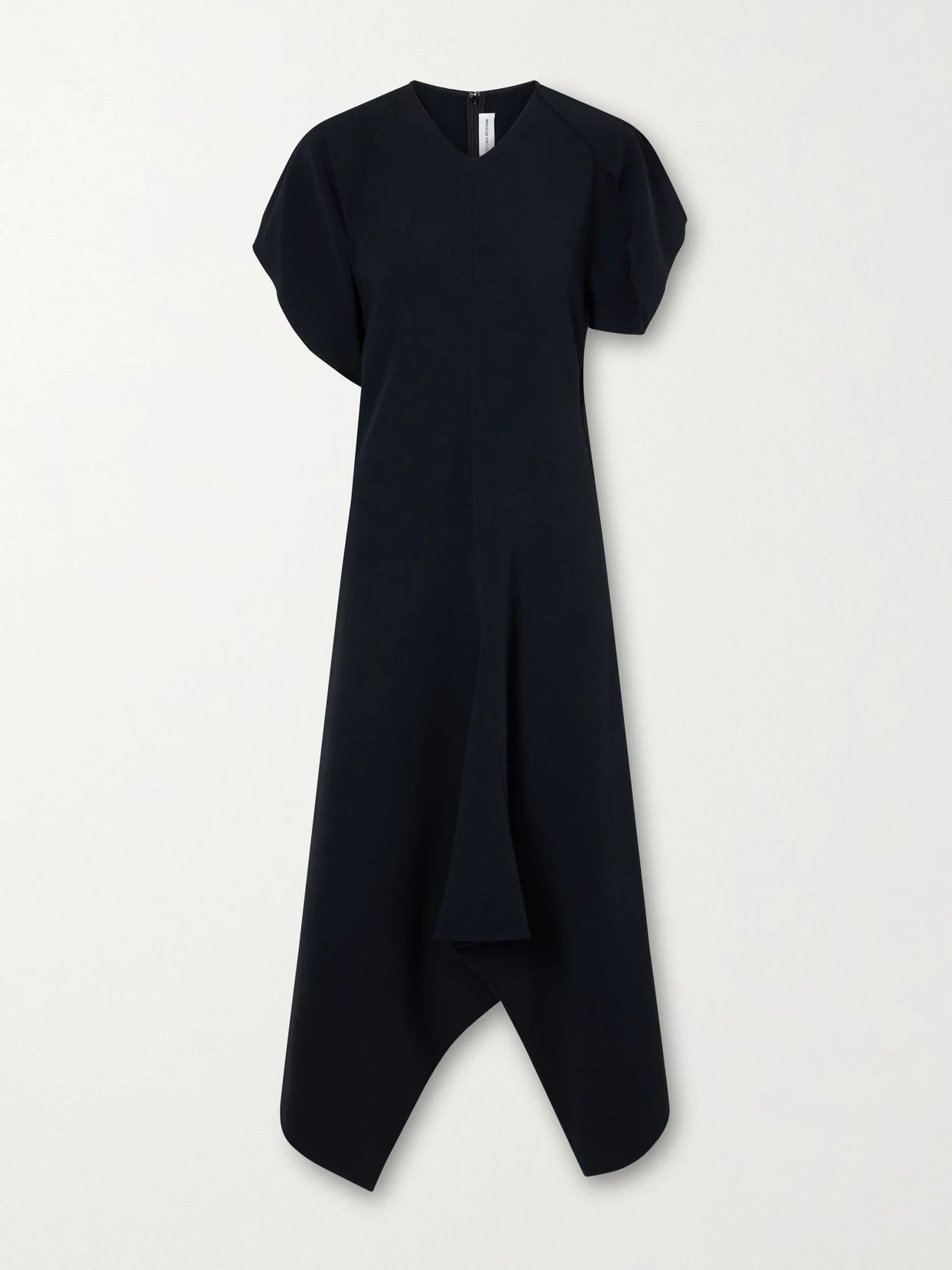 Image of Dresses. Product name - Draped Jersey Midi Dress in Black colour by brand - Victoria Beckham