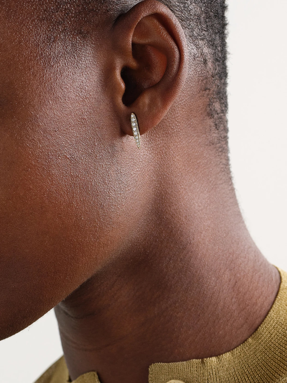 Image of Earrings. Product name - Small Spear 18-karat Gold Diamond Earrings in Multi colour by brand - Anita Ko