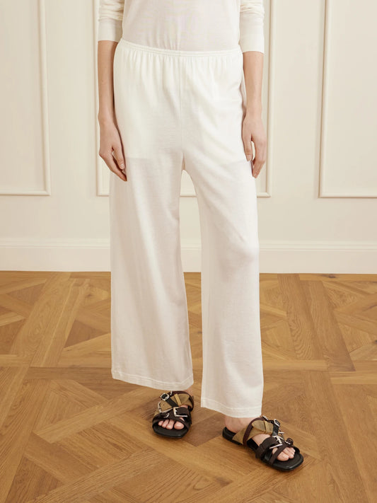 Cotton And Silk-blend Straight-leg Pants