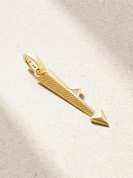 Arrow 18-karat Gold Diamond Pendant