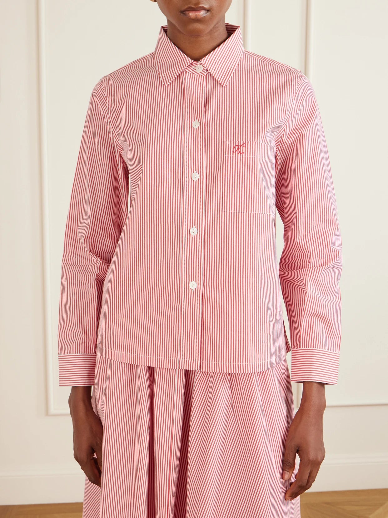 Vella Logo-embroidered Striped Cotton-poplin Shirt