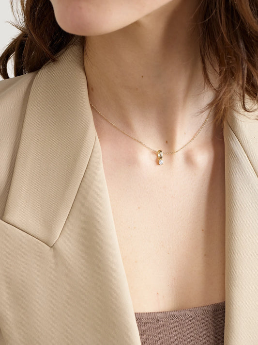 Image of Necklaces. Product name - Flow 14-karat Gold Diamond Necklace in Multi colour by brand - STONE AND STRAND