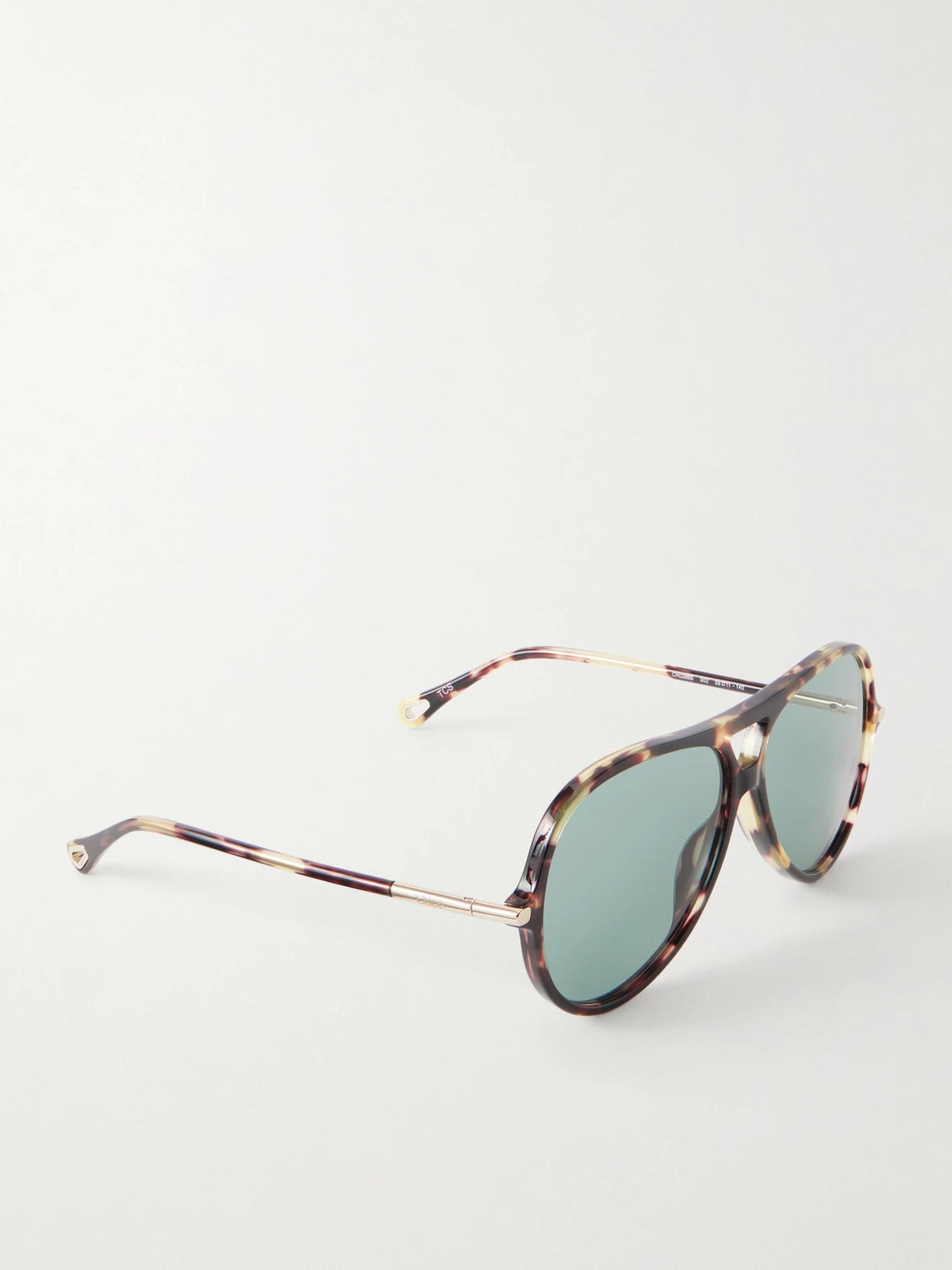 Chloé Tubolar Aviator-style Recycled Tortoiseshell Acetate Sunglasses