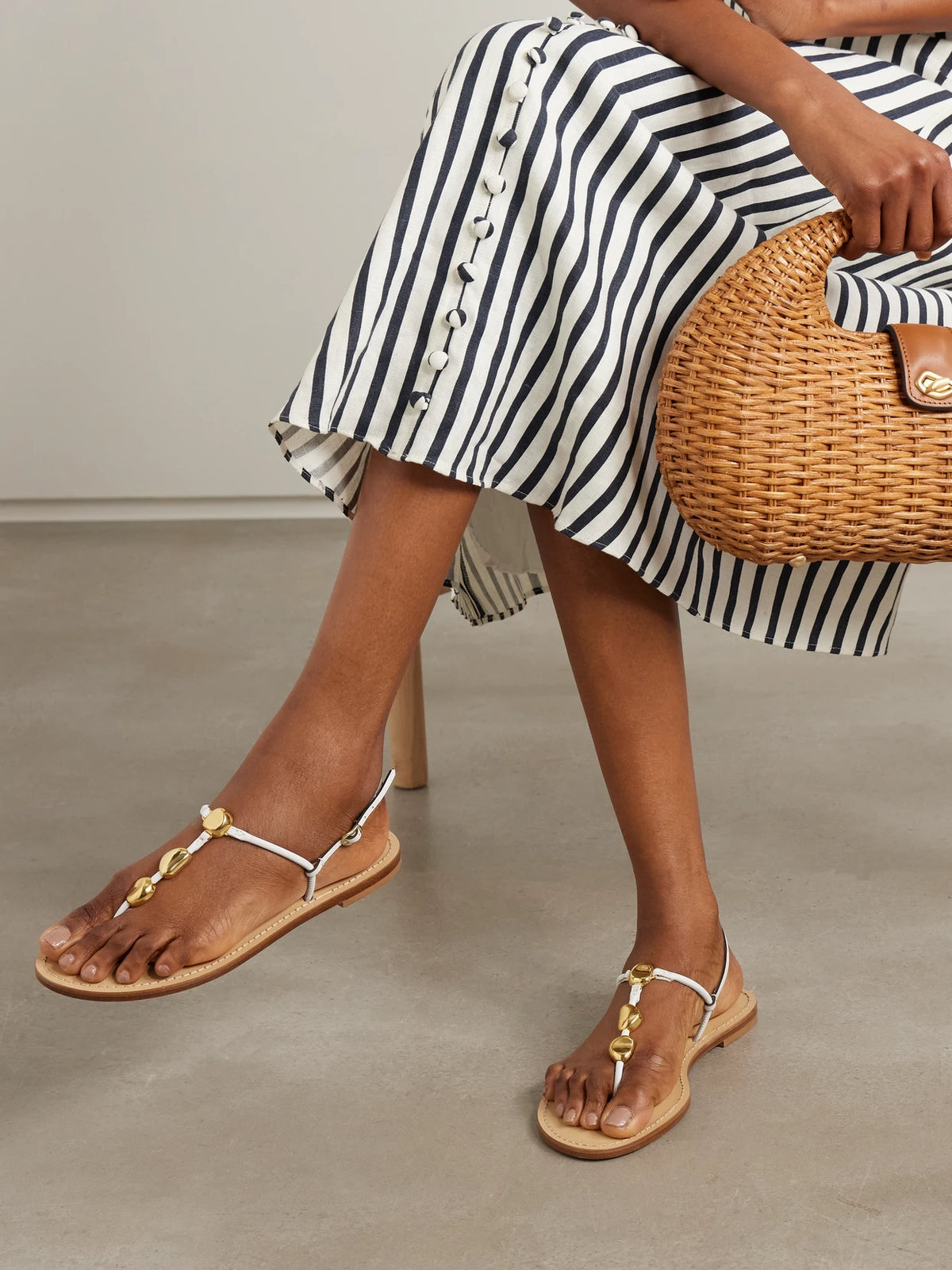 The Nairobi Embellished Leather Sandals