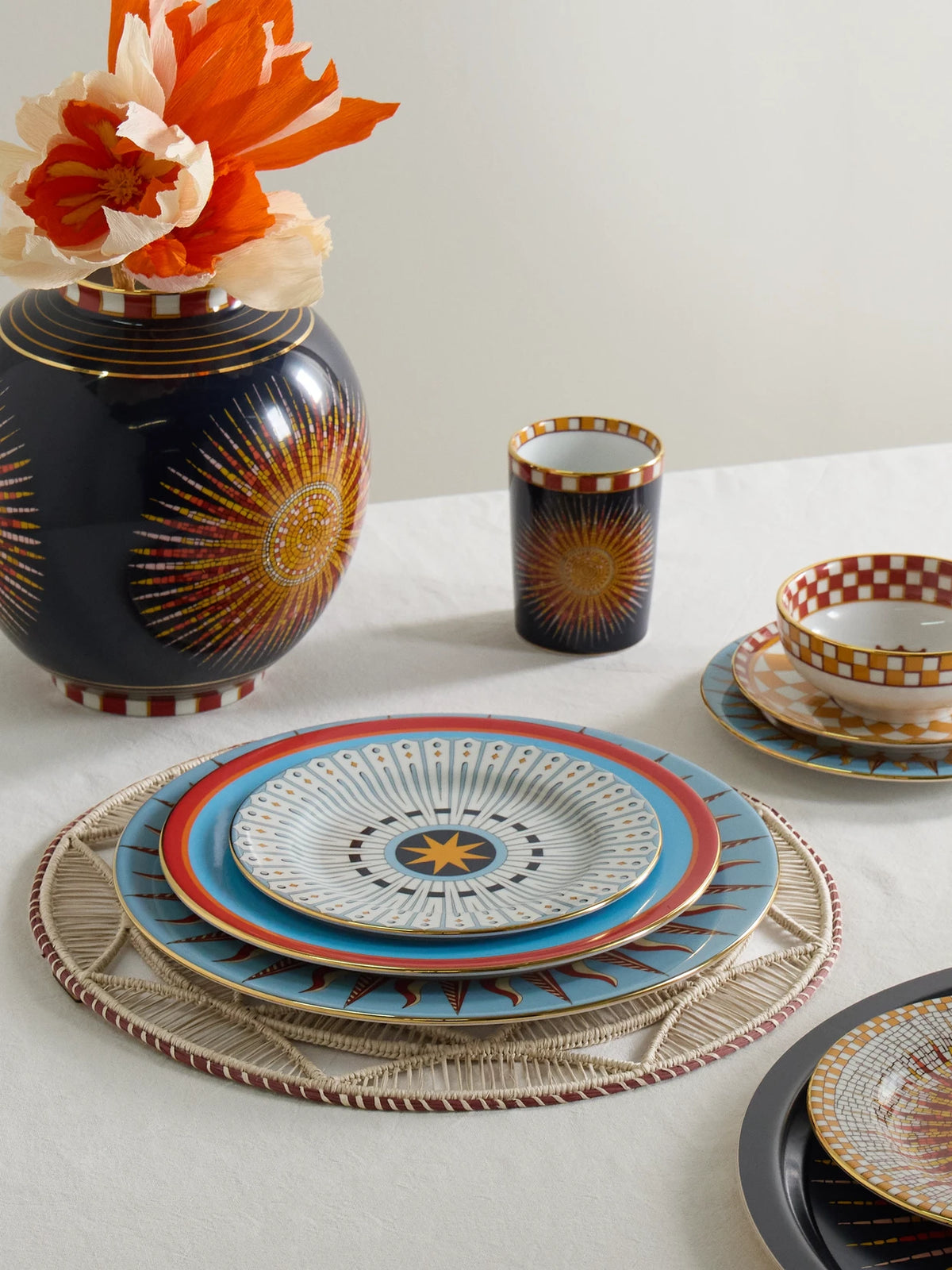 Image of Tableware. Product name - Set Of Two Raffia Placemats in Neutral colour by brand - La DoubleJ