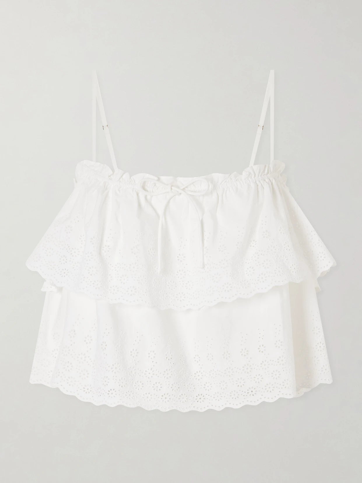 Oseanna Ruffled Broderie Anglaise Cotton Top