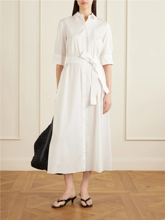 Beachwear Cotton-blend Poplin Midi Dress