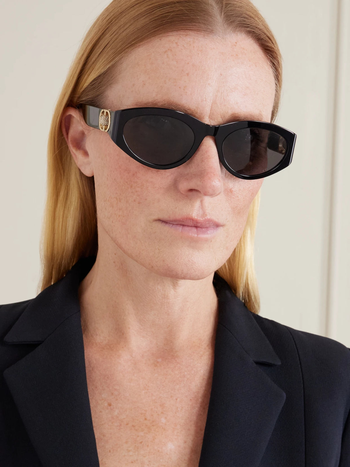 Image of Sunglasses. Product name - 30montaigne B7i Cat-eye Acetate Sunglasses in Black colour by brand - DIOR Eyewear