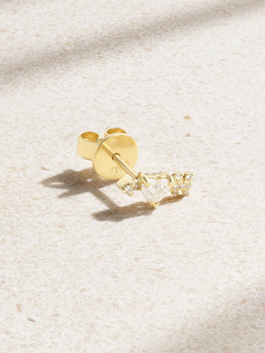 Cupid's Arrow 18-karat Gold Diamond Single Earring
