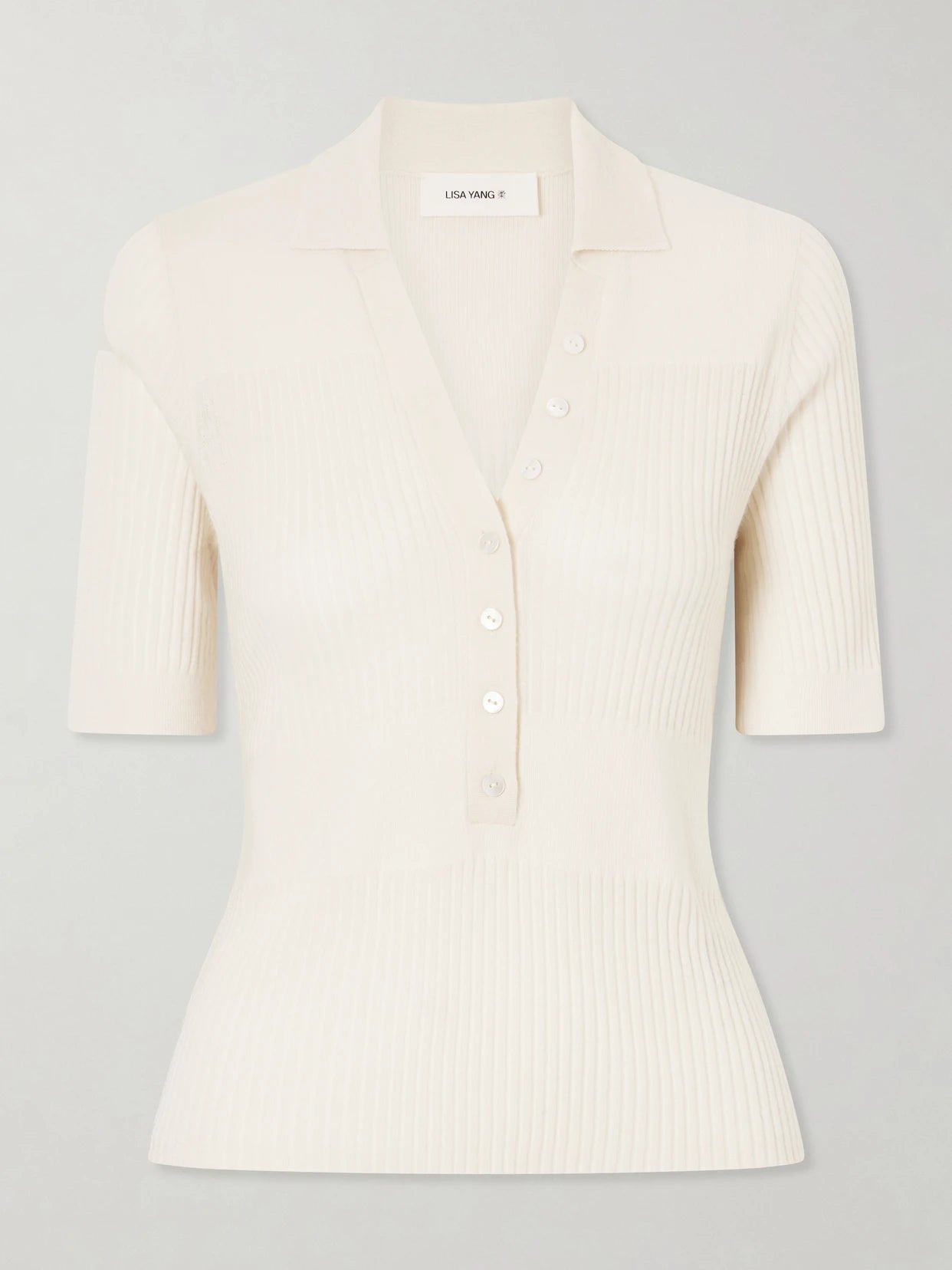 Malie Ribbed-knit Cashmere Polo Sweater