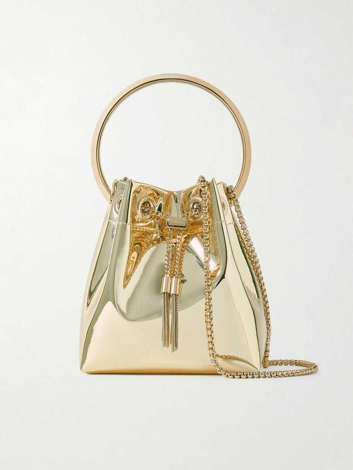 Bon Bon Metallic Mirrored-leather Bucket Bag