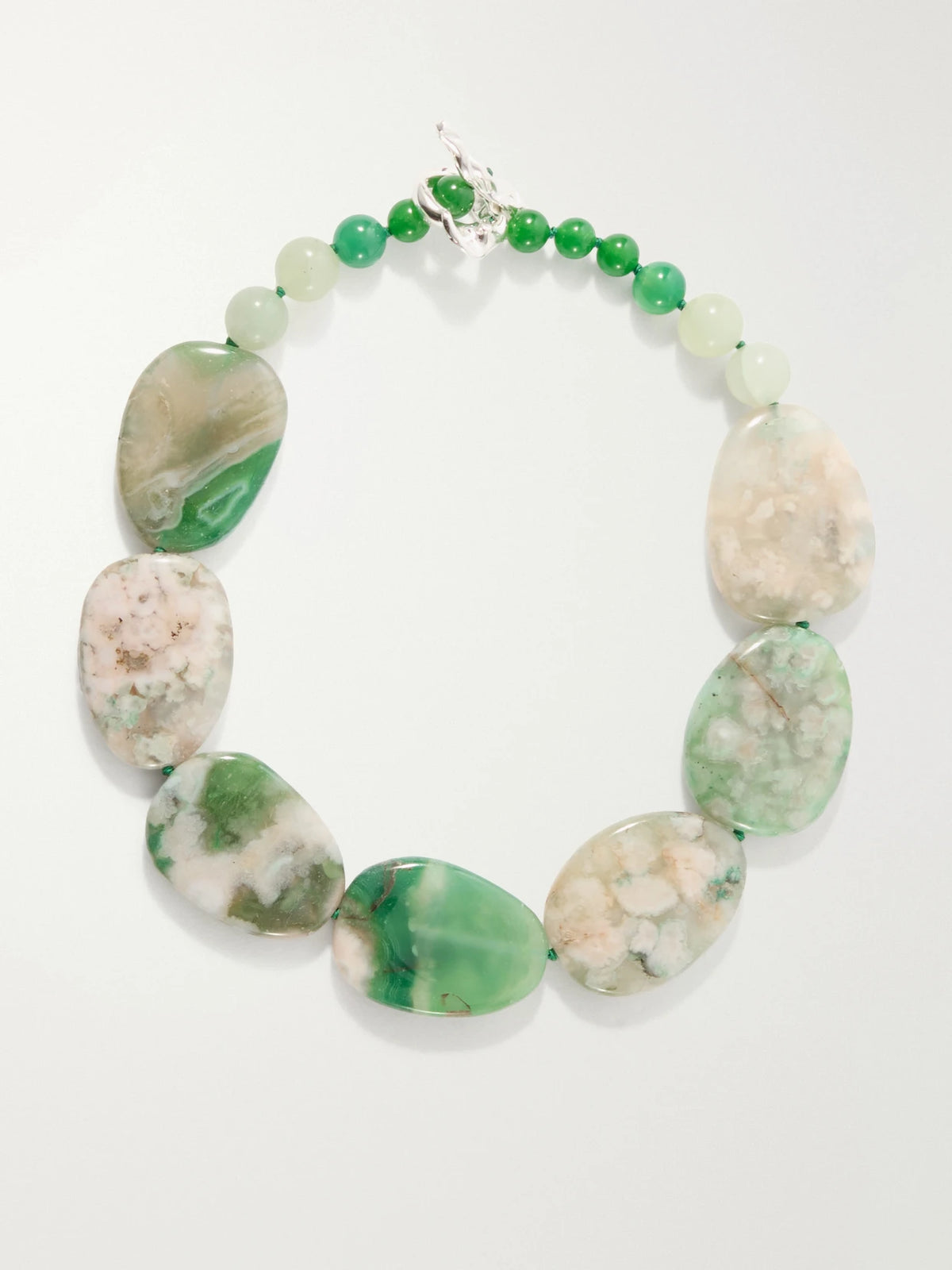 Completedworks Time Will Say Nothing But "i Told You So" Beaded Silver-plated, Calcite And Agate Necklace