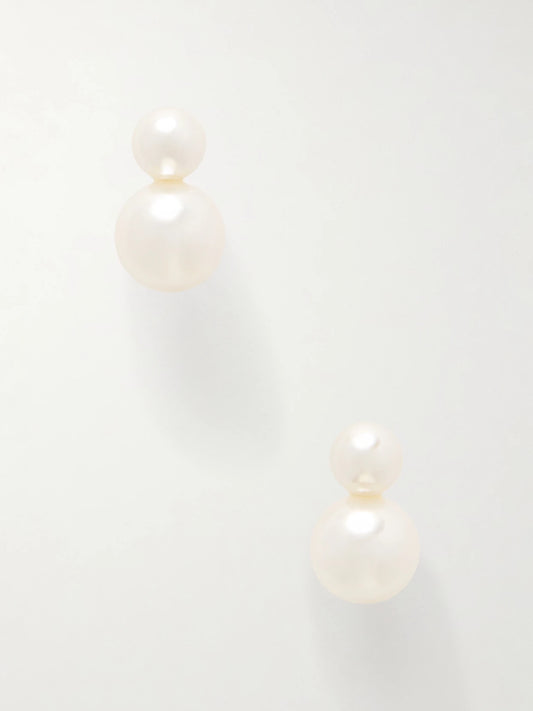 Iris Gold-tone Pearl-like Earrings